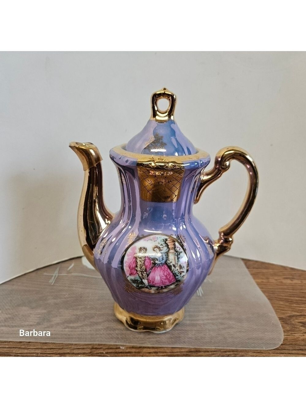Vintage Antique Giftcraft Japan Purple Lustreware Teapot